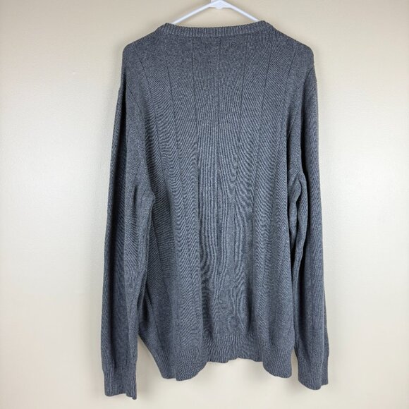 NWT John Ashford Gray V-Neck 100% Cotton Sweater XXL - Picture 2 of 9